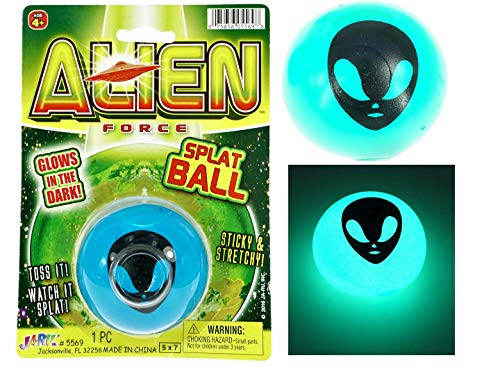 JA-RU Alien Splat Balls Glow in The Dark Sticky & Stretchy (1 Unit Assorted) Decompression Splat Toy ADHD Toys Anxiety Relief Party Favors Collectable Stress Toys. 5569-1A