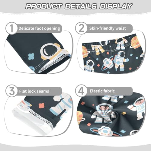 Cartoon Astronaut Planet Girls Leggings Soft Stretch Workout Yoga Dance Pants for Kids Casual Tights3