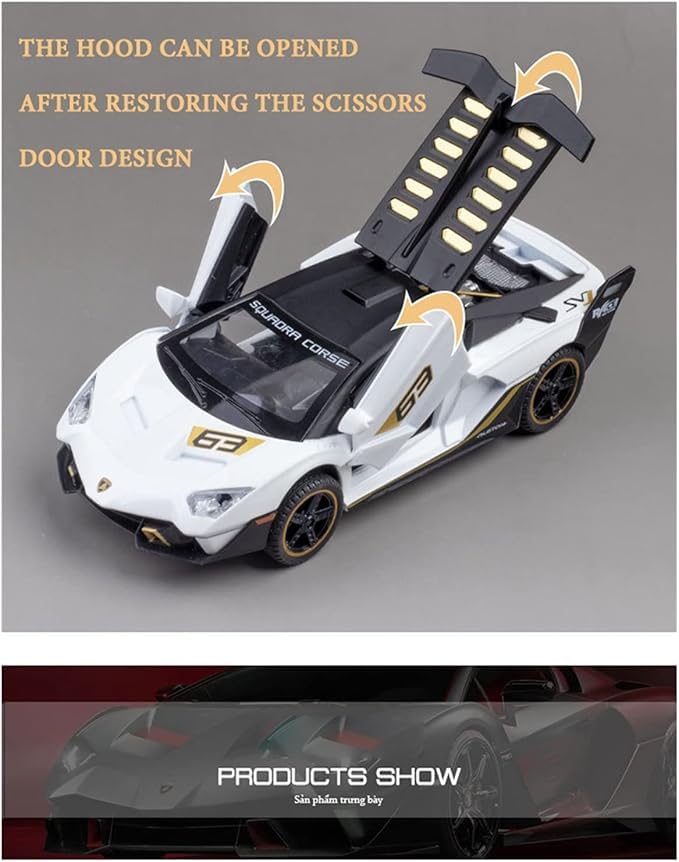 Image of Invite Enterprise 1:32 Lambroghini SC18 Alston Toy Car Metal Pull Back Diecast Car With Openable Door And Sound Light, Gifts Toys For Kids? Multicolor ?