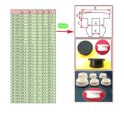 Bouchon caoutchouc silicone 19mm joint etancheite clipser T 50pcs - 6