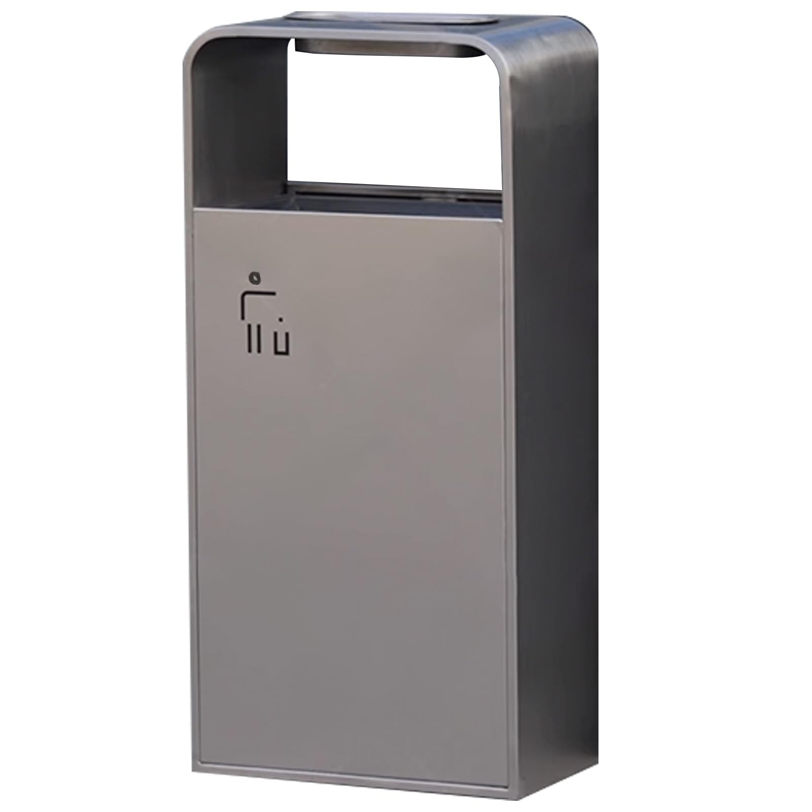 IUokLU Outdoor Stainless Steel Ashtray with Garbage Bin,Commercial Cigarette Butt Receptacle for Offices,Restaurants & Bars