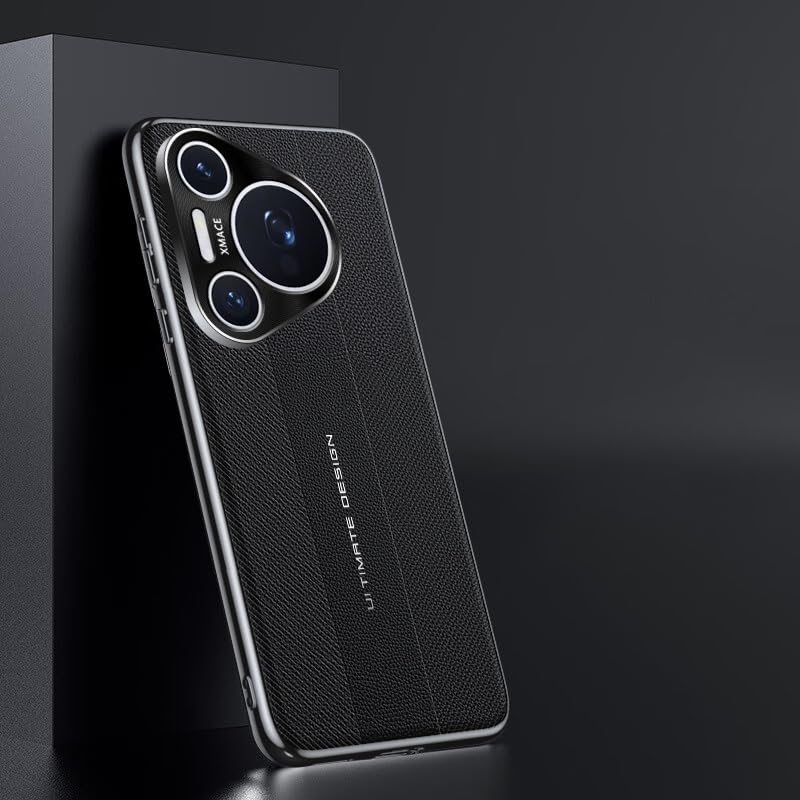Coque Huawei Pura 70 Pro en cuir PU élégant avec protection caméra intégrée