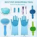 YIMOCHEN 9-in-1 Pet Grooming Kit:Deshedding Brushs,Massage Gloves Brush,Silicone Finger Toothbrushes,Shampoo Bath Brushs,Slicker Brush – Complete Grooming Set for Dogs, Cats, and Small Animals
