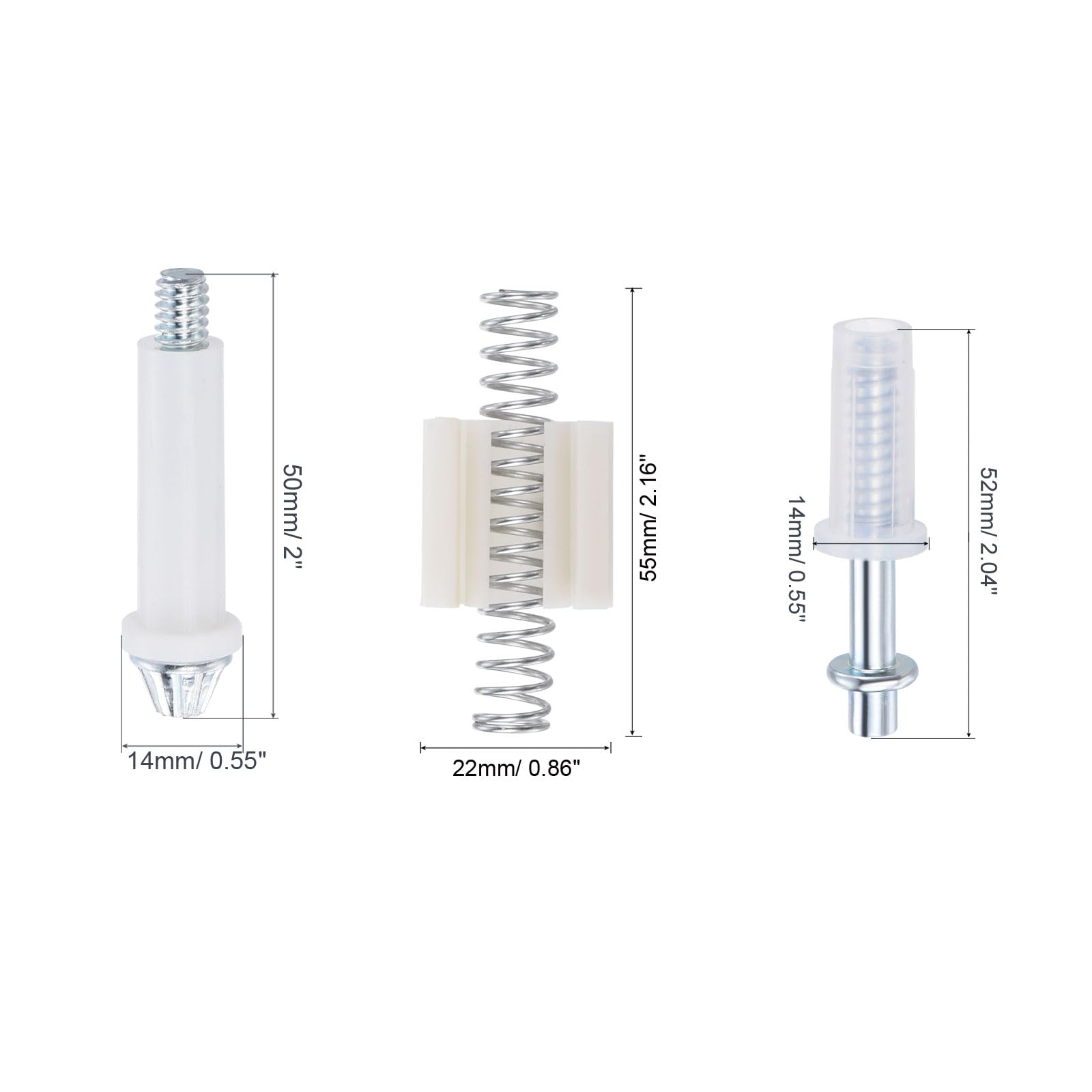 uxcell Bifold Door Hardware Repair Kit, Suitable for 7/8 in Wide bi-fold Door Track 2 Top Pivot 2 Bottom Pivot 2 Spring Clips - Image 2