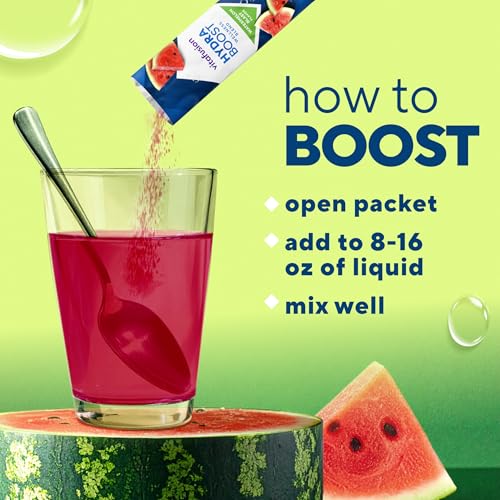 Vitafusion Hydraboost Drink Powder Packets, Electrolytes Support Daily Hydration, Vitamins Support Cellular Energy & Immune Health, Prebiotic Fiber Supports Gut Health, Watermelon Blast, 15 Sticks - image 8