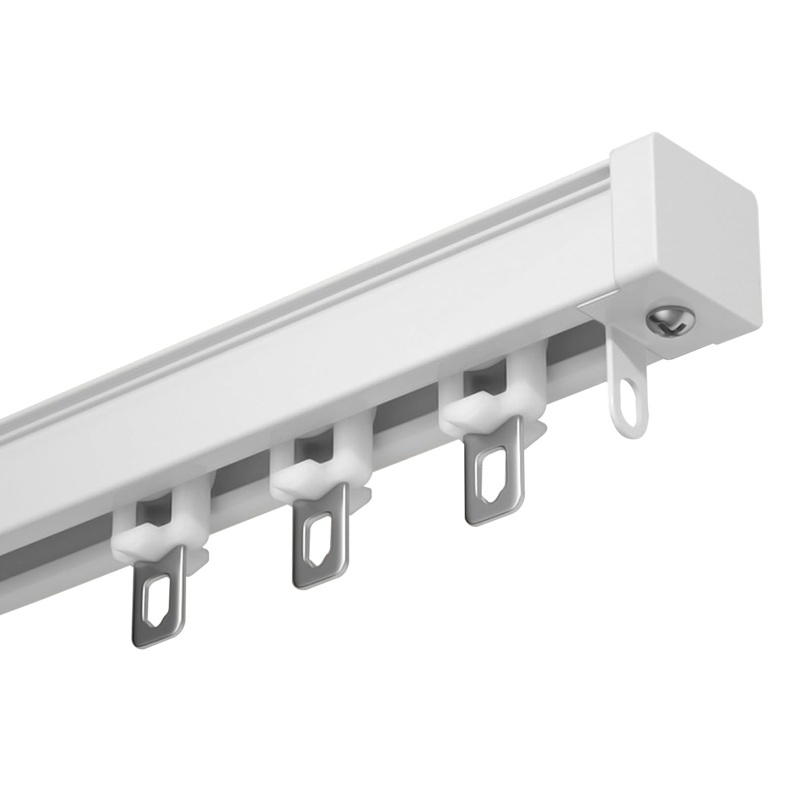 Système de rail de plafond coulissant pour rideaux d'extérieur, séparateur de pièce caché, tringles à rideaux silencieuses, blanc, 2,2 m – Parfait pour la décoration de la maison et du bureau