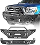 Hooke Road Tacoma Front Bumper w/Winch Plate and Rear Bumper Kit for 2005-2011 Toyota Tacoma 2nd Gen Pickup Truck