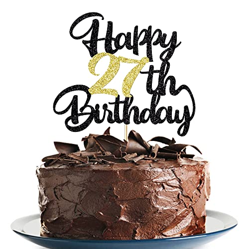 Image of 27th Birthday Cake Topper - Happy Birthday Decoration for 27th Birthday Party - Gift Plugin