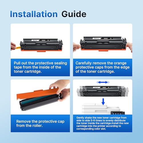 Image of 206A Toner Cartridge 4 Pack - M283fdw M283cdw Compatible Replacement for HP 206A 206X, Works with HP Color LaserJet Pro MFP M283fdw M283cdw M255dw M282 M283 M255 | W2110A (Black Cyan Yellow Magenta)