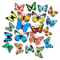 20 Pcs Butterfly Magnets for Refrigerators – 4\" Colourful Magnetic Butterflies Decor, Spring Decor for Home, Durable PVC Butterfly Decorations with Adhesive Backing, Versatile Use for Various Spaces