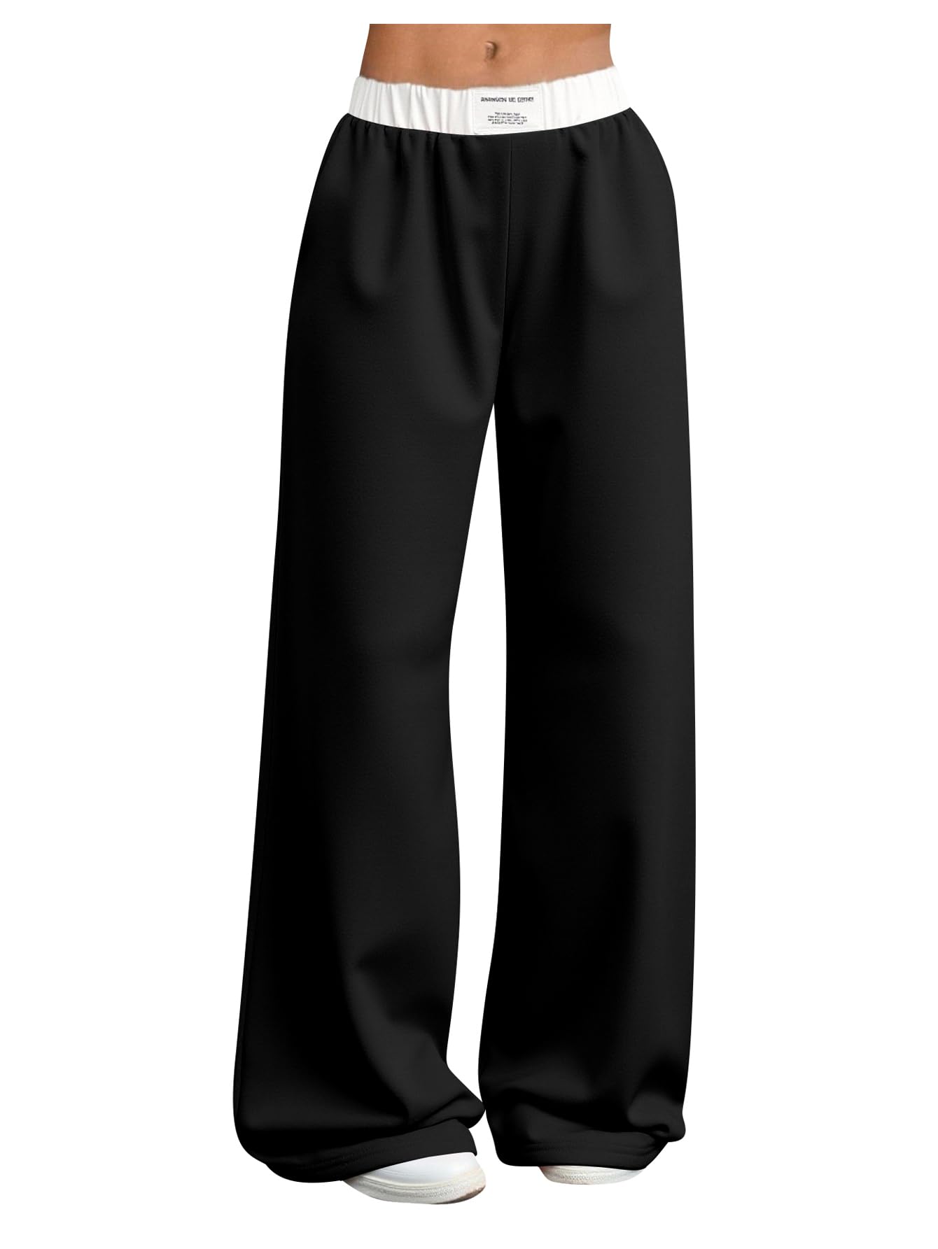 RoseSeek Girl's Wide Leg Baggy Sweatpants Patched Track Pant Joggers Trendy