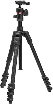 Manfrotto Befree Advanced AS Lever 4-Section Aluminum Travel Tripod Kit with 494 Center Ball Head, Black