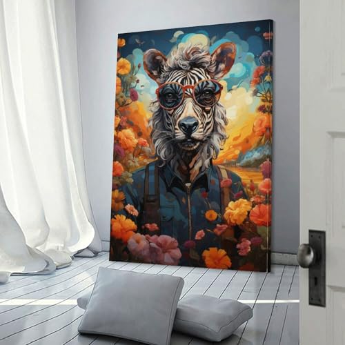 Décoration murale art mural toile zèbres imprimées POLIUAWS affiche anniversaire maison
