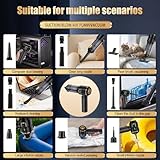 Lyiazsoy Car Vacuum Cleaner Cordless,27000PA High Power Mini Vacuum Cleaner,Rechargeable Handheld Vacuum Cordless,car hoovers for Pet Hair, Home, Office, Kitchen(Gold Black) - Image 8