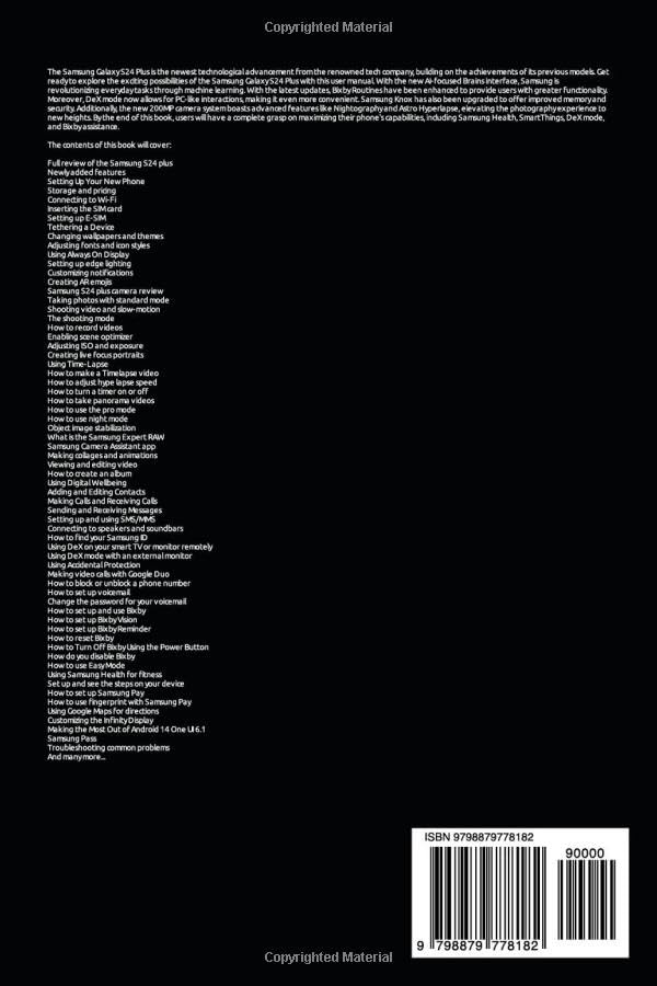 Balik deui view of the Samsung Galaxy S24 Plus, showing the camera module