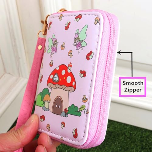Image of AACKS Little Girls Coin Purse Kids Small Wallet for Teens Women Mini Coin Pouches with Strap Cute Cartoon Card Holder Cat Kitty Panda Unicorn