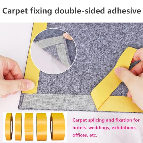 Qrity 1 Stück Doppelseitiges Klebeband, 40mm x 20m Teppichklebeband, Ohne Rückstände, Doppelseitiges Gewebeklebeband für Holz, Glas, Kunststoff