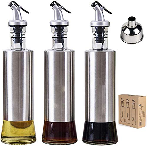 Olive Oil Bottle, Vinegar and Sauce Dispenser, 11ounce/300milliliter Olive Oil Dispenser with Drip-Free