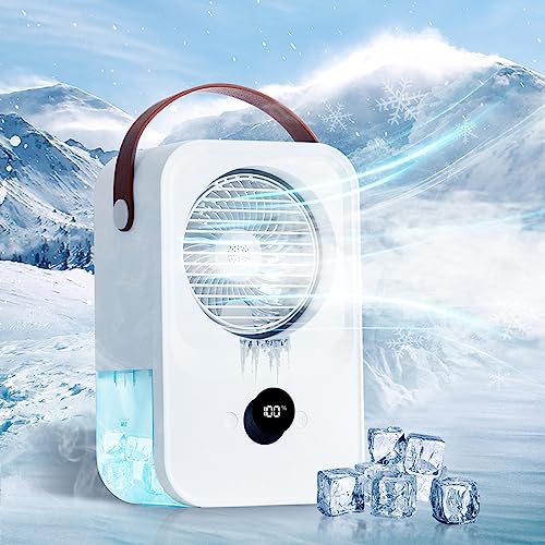 Portable Air Conditioners Fan, Evaporative Air Cooler in 4 Speeds, Personal Mini Room Air Conditioner with 650 ML Water Tank, USB Chill Well Portable Ac for Bedroom, Office, Camping Portable Air Conditioners Fan, Evaporative Air Cooler in 4 Speeds, Personal Mini Room Air Conditioner with 650 ML Water Tank, USB Chill Well Portable Ac for Bedroom, Office, Camping