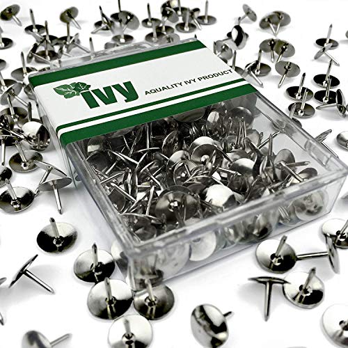 Ivy Stationery - Nickel Drawing Pins - Pack of 150 - 9.5mm Head
