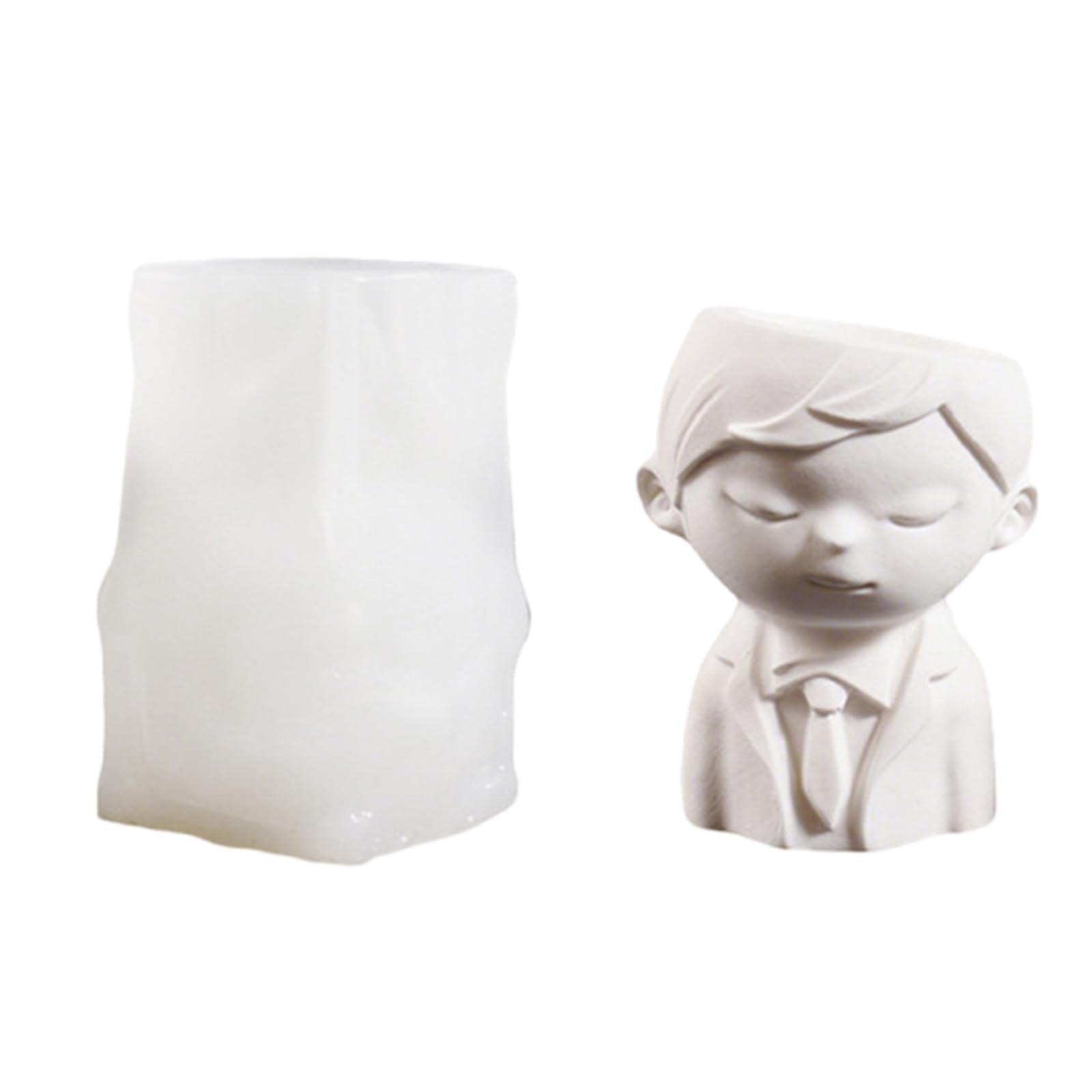 ZEPFJHE Artistics Suit Boy Flower Pots Great for Crafting Customes Resin Art and Home Ornaments Creative Container Pen Holder