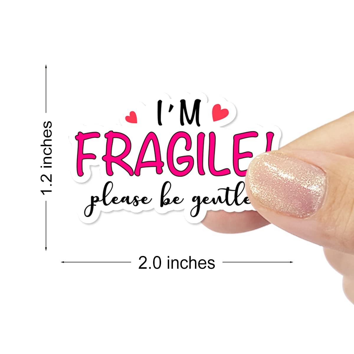 Wailozco I’m Fragile Please Be Gentle Stickers,Thank You Stickers,Handmade Stickers,Small Shop Stickers,Envelopes Stickers for Small Business, Online Retailers,Handmade Goods,500 Labels Per Roll