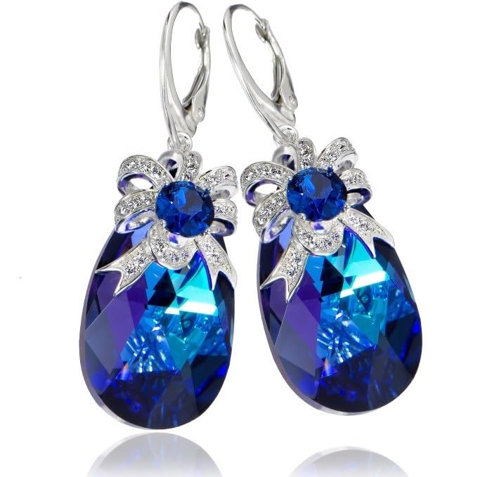 Boucles d'oreilles argent 925 Helio Aure ARANDE en cristaux d'exception