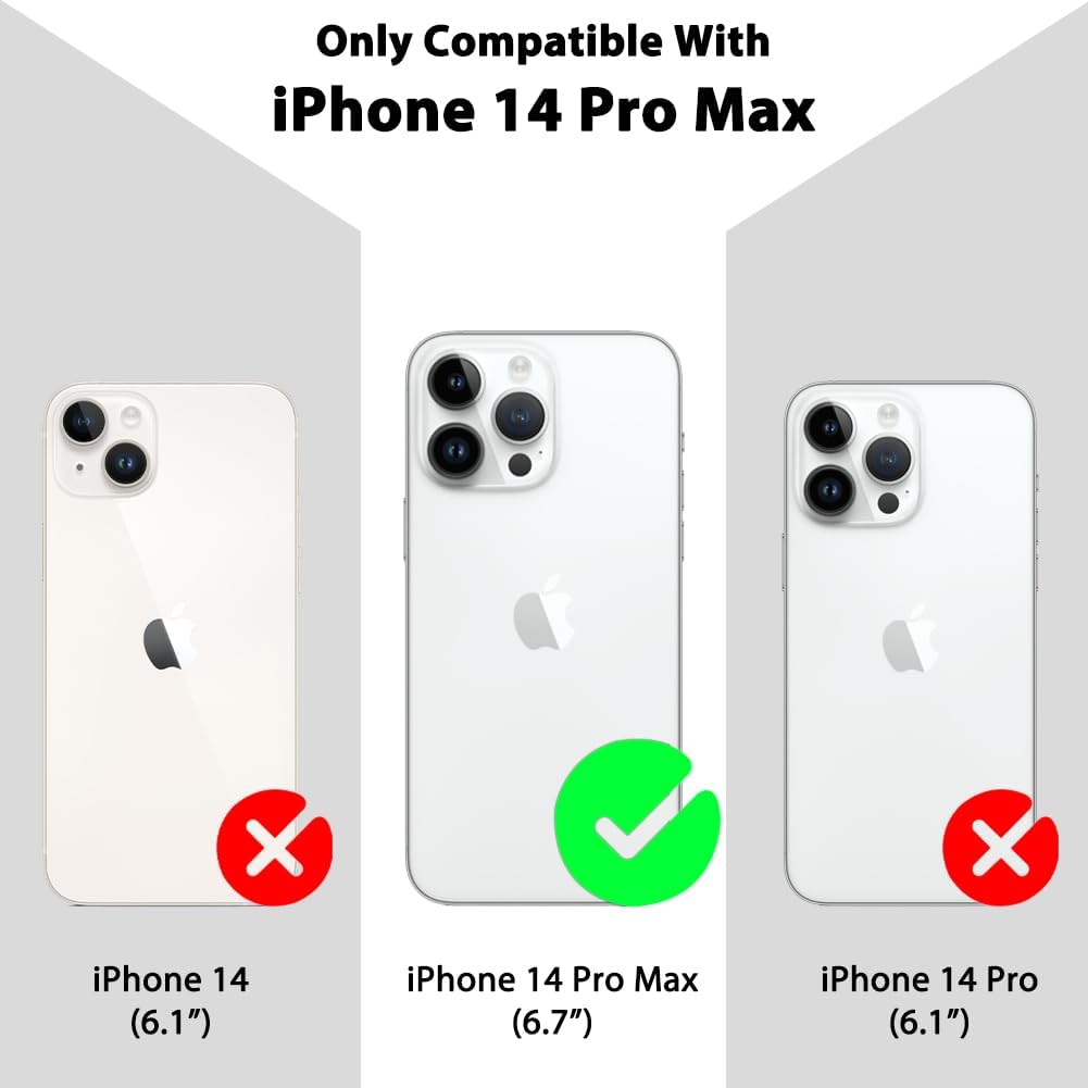 Compatible with iPhone 14 Pro Max Case with Finger Hand Strap Kickstand, Trendy Cool Leopard Cheetah Print Phone Case for Women Men, Full Camera Protection Shockproof Protective Cover, White - Image 7