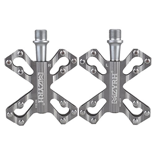 Thinktop 3 Bearing Ultralight Mtb Bmx Road Mountain Bike Pedals Platform Flat Aluminum Sealed Ever Lubricate Bearing Axle 9/16 Inch,Gray #TOP1