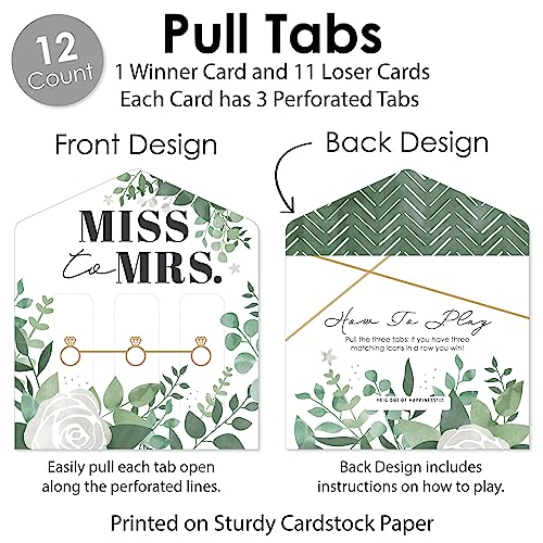 Juego de Cartas Boho Botanical Bride - Tarjetas con Pestañas para Jugar 3 en Raya, Temática Verde y Bodas, Set de 12 Unidades miniatura 5