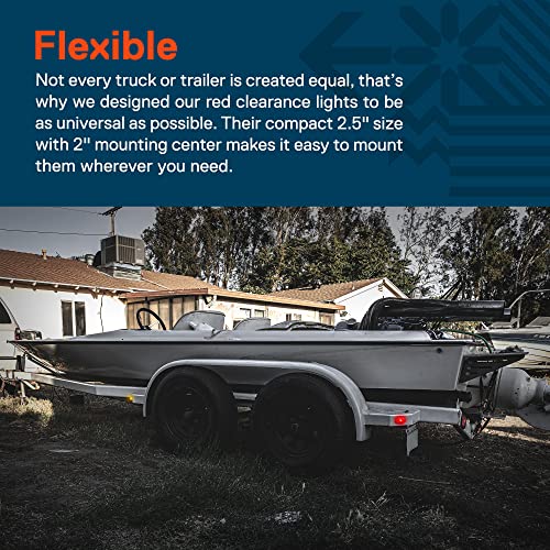 8Pc 2.5" Red Led Trailer Marker Light Kit [Dot Fmvss 108] [Sae P2] [Surface Mount] [Waterproof Ip67] Side Marker Lights For Trailer Truck #TOP1