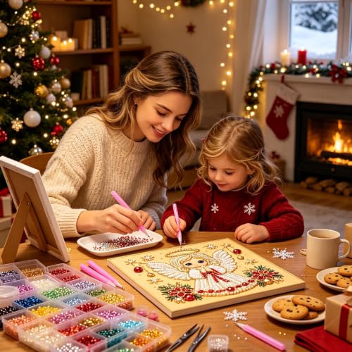 Pintura de perlas DIY Navideño de la Sagrada Familia Yulokdwi decoración de pared con gemas 2