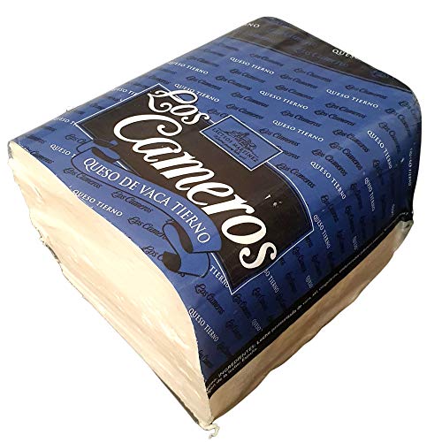 Queso de Vaca Tierno - Queso en Barra Los Cameros Medio Queso - Peso Aproximado 1.6 kilogramos - Queso Elaborado con Leche Pasteurizada de Vaca - Queso con todo el sabor de su origen.