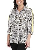 NY Collection High-Low Slit Hem Button Up Blouse