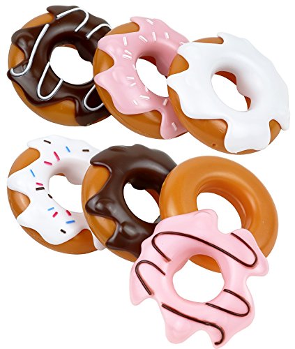 Click N Play Set of 6 Assorted Pretend Play Donuts Set With Removable Icing, Sprinkle Toppings