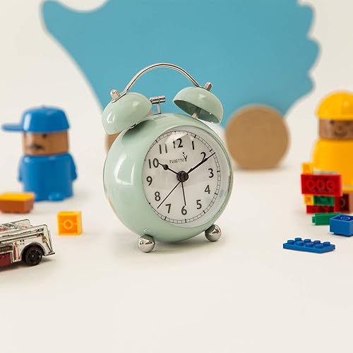 Miniatura 2 de Reloj despertador fuerte para personas que duermen profundamente) Reloj despertador de campana doble de 3.5 pulgadas con luz de fondo para