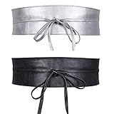 ★ Flexible Größe und Muti-Color ---Vier Grundfarben (schwarz, braun, kaffee, silber) eignen sich perfekt für jedes Outfit und für verschiedene Anwendungen. Obi Wickelgürtel sind der perfekte Kleidungsgürtel für trendige Damen und Mädchen.