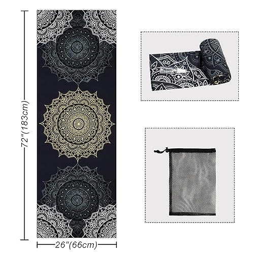 image for BagYG Yoga Mat Towel with Corner Pockets - Microfiber Yoga Towels for 