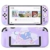 GamePals Cute Protective Shell for Switch 2 , Slim Case Compatible with Nintendo 2, Anti-Scratch and Shock-Absorption Design Cover Skin with 2 Thumb Grips - Sakuta Cat (Purple)