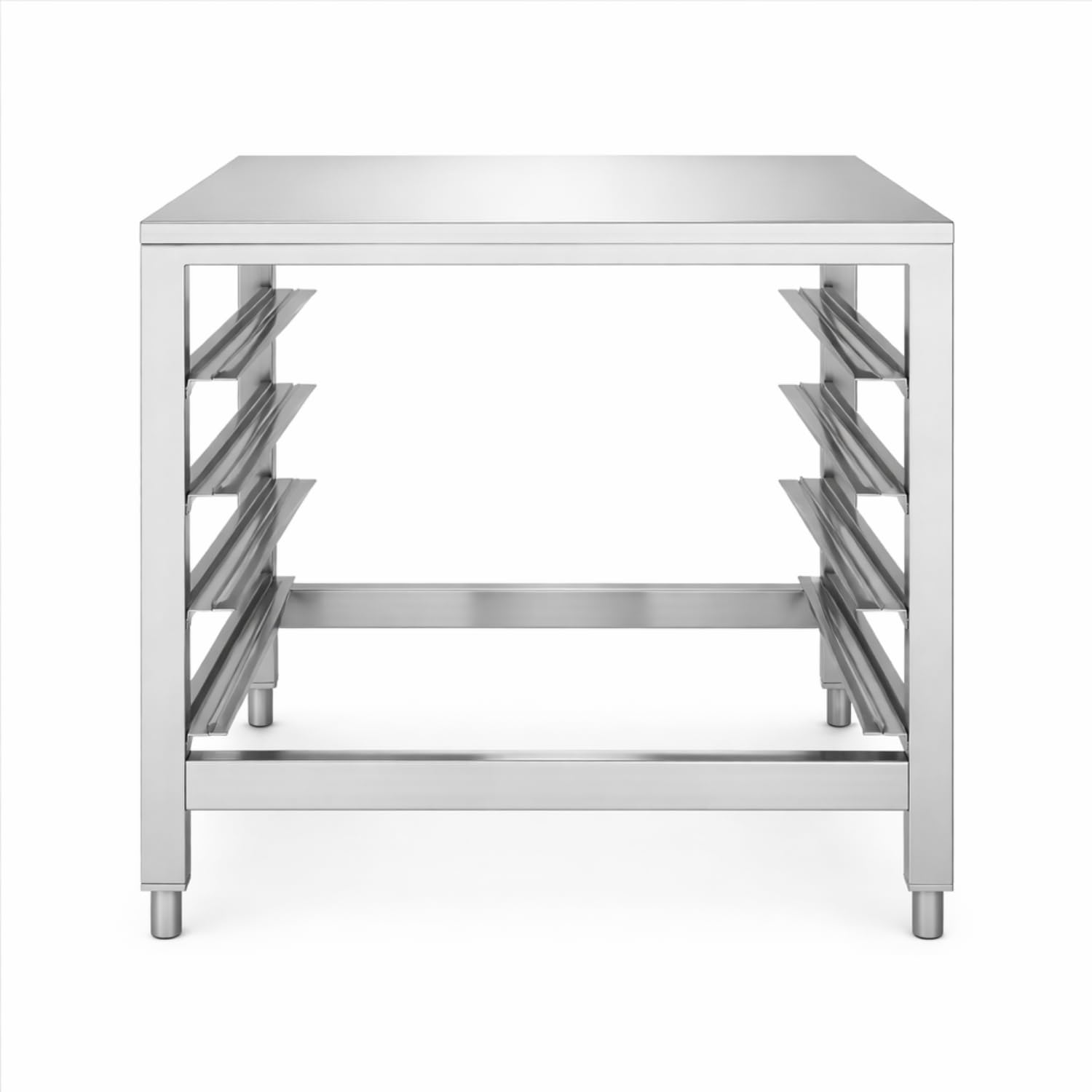 Professional Stainless Steel Base for Oven GN 1/1 & 600 × 400 – 4 Levels – Tray 700 × 720 mm – Sturdy Support