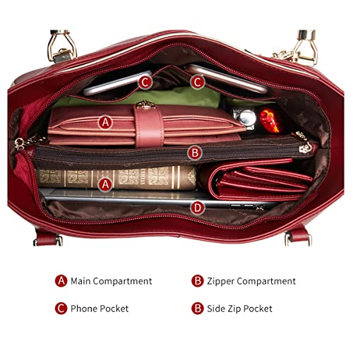 Image of FOXLOVER Soft Genuine Leather Medium Purses for Women Tote Bag Handbags with Top-handles Shoulder Satchel Purse
