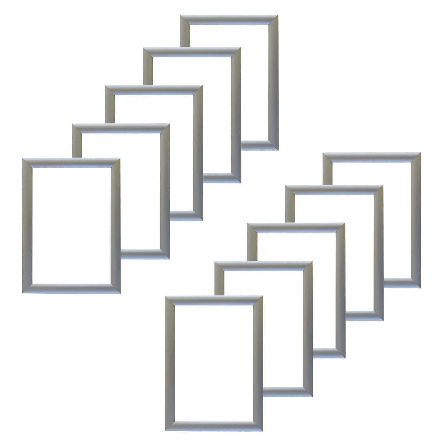 Alplas Silver A4 Aluminium Wall Mounting Poster Snap Frame - Message Photo Image Certificate Signage Art Display Frame - Retail Stores Restaurant Coffee Shop Office Home Decor - Pack Of 10