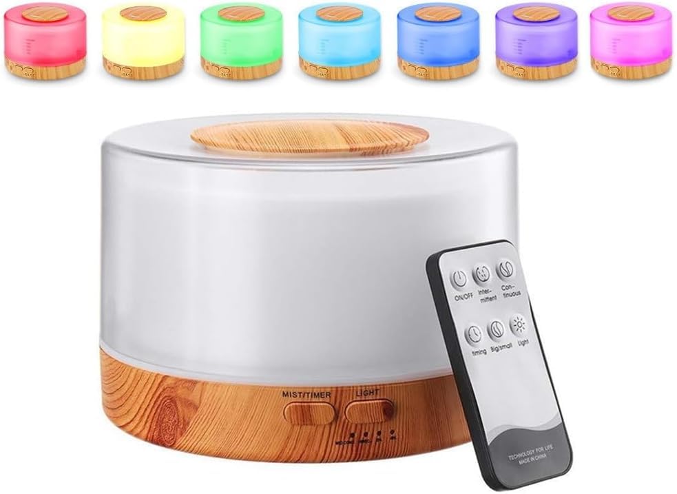 Difusor Ultrassônico Aromatizador Aromaterapia 700ml com Controle...