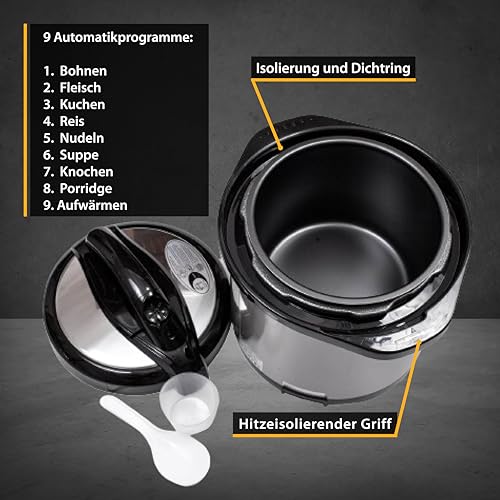 Multikocher TZS First Austria elektrischer Druckkochtopf 6L
