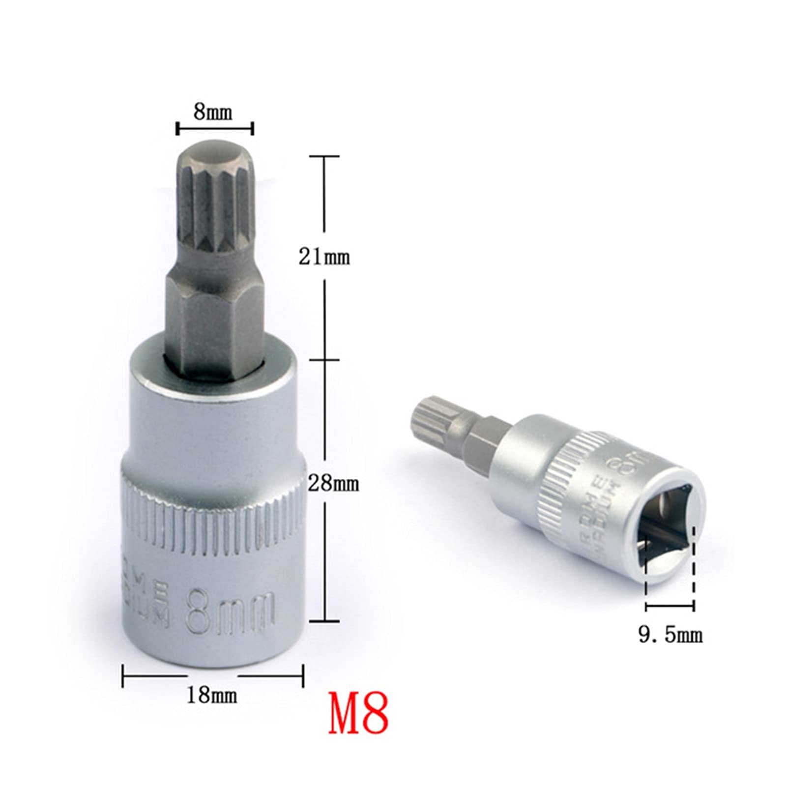 Zestaw 8 bitów Torx ze stali nierdzewnej M4/M5/M6/M8/M10/M12/M14/M16 z gniazdem na kartę żelazną do klucza nasadowego z grzechotką i uchwytu wiertarskiego