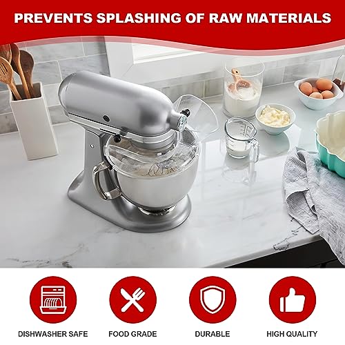 Pouring-Shield-for-KitchenAid-45-5QT-Mixer-BowlStainless-Steel-Glass-Ceramic-Secure-Fit-Splash-Guard-for-KitchenAid-Tilt-Head-Stand-Mixers-and-Dishwasher-Safe-As-Kitchen-Aid-Attachments Pouring Shield for KitchenAid 45 5QT Mixer BowlStainless Steel Glass Ceramic Secure Fit Splash Guard for KitchenAid Tilt Head Stand Mixers and Dishwasher Safe As Kitchen Aid Attachments
