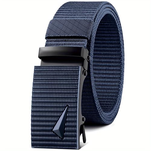 Generic Men's Durable Canvas Belt with Easy-Click Automatic Buckle - Stylish, Adjustable Fit for Jeans and Casual Wear3