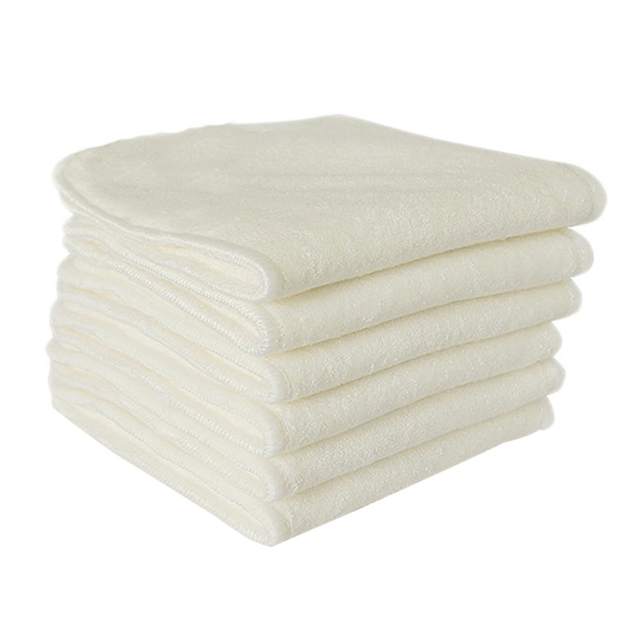 Abaodam 6 piezas Paquete Pañales para Niña de Fibra de Bambú Absorbentes Suaves y Transpirables Beige para Recién Nacido