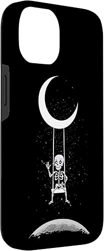 Miniatura 6 de Funda de Halloween espeluznante para iPhone 11 con diseño de esqueleto en la luna