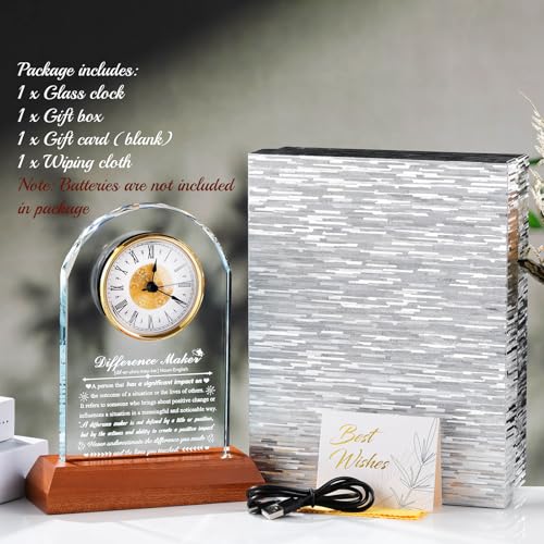 Reloj de cristal con base de madera de alta estabilidad y visualizacion nitida 8
